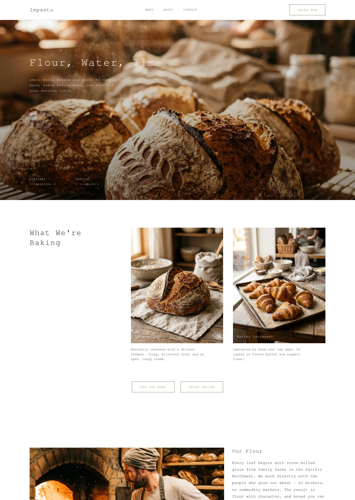Impasto website design style preview